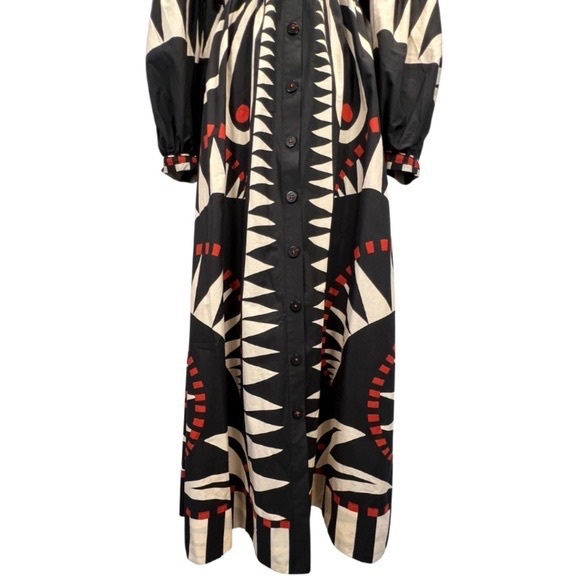 Farm Rio Coconut Grove Puff-Sleeve V-Neck Maxi Dress Size Small - Picture 3 of 6